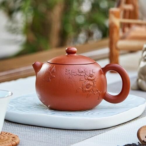 Yixing recommended teapot with a famous Wan Ju Finn hand pure ore mud dahongpao heap flower xi shi zhu pot