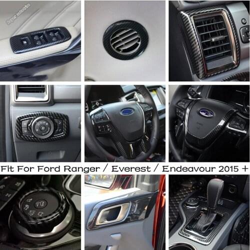 Car Drive Mode Switch Knob Ring / Front Head Lights Cover Button Trim For Ford Ranger / Everest / Endeavour 2015 - 2020 Interior