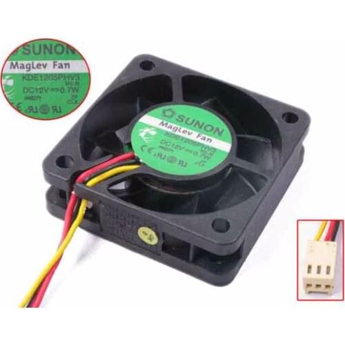 SUNON KDE1205PHV3 MS.M Server Cooling Fan DC 12V 0.7W 50x50x15mm 3-wire