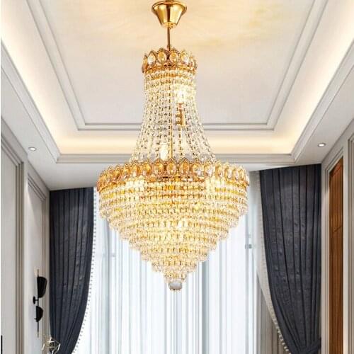 LED Modern Crystal Chandeliers Lights Fixture American Chandelier Restaurant Hotel Hall Living Dining Room Home Indoor Lighting