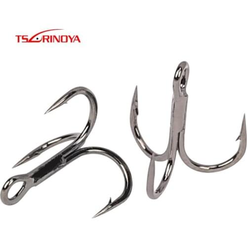TSURINOYA 5Pcs/Lot 14# High Carbon Steel Sharpened Diamond Series Barbed Treble Hooks Hard Bait Bass Hooks Fishing Tackle Anzol