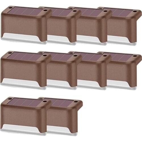 10 Pack Outdoor Solar Deck Lights, Solar Powered LED Step Light, Warm White Lights For Railing, Yard, Steps, Fence