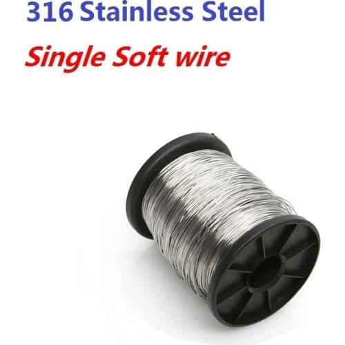 100Meters/Roll 0.4MM 316 Soft Bright Condition Stainless Steel Hot Rolled Cold Rolled Wire Rope jewelry Wire Fishing Cable