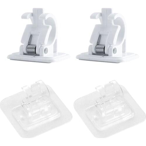 2 Pieces Self Adhesive Curtain Rod Bracket Drapery Hook Holders Fixing Rod Holder Curtain Rod Wall Brackets Towel Rod