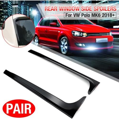 2PCS Rear Window Side Spoilers Glossy Canard Canards Splitter For VW for Polo MK5 2011-2017/MK6 2018 2019+ Car Styling Accessori