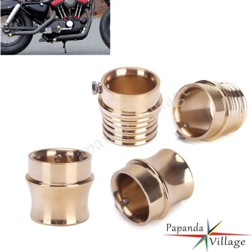 2 Pcs Solid Brass Exhaust Tip for 2.5" 2.25" Muffler Pipe Universal Old Shool Exhaust End Tip Cap for Harley Triumph BSA XS650