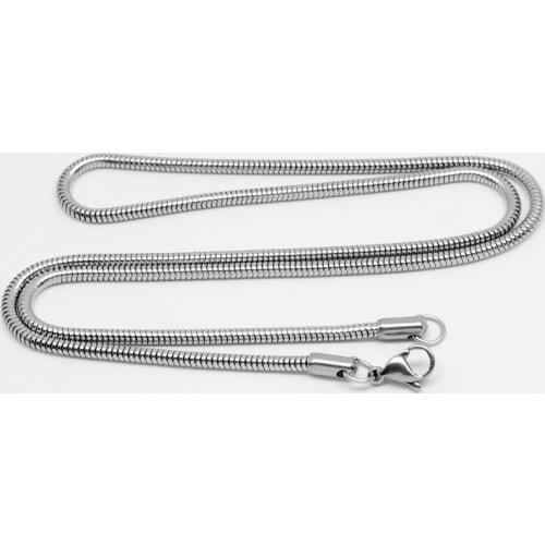 20-32'' Stainless Steel Men Basic Necklace Snake Chain High Quality Link Chain Necklaces 20-32'' Never Fade wide-2.4mm 3.2mm