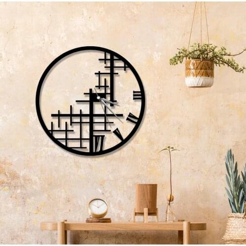 Strock Large Black Metal Roman Numeral Quiet Wall Clock Modern Stylish Creative Design Cafe Office Home Wedding Decor Items