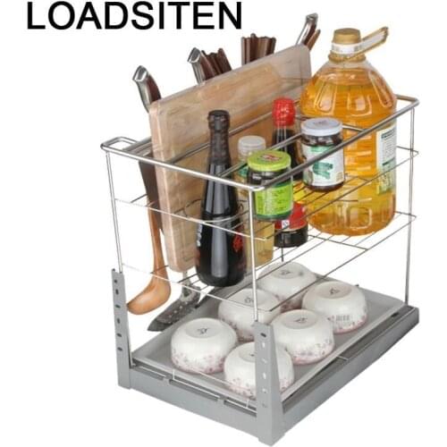Despensa Gabinete Pantry Rangement Cuisine Cocina Organizador Dish Drainer Stainless Steel Cozinha Rack Kitchen Cabinet Basket