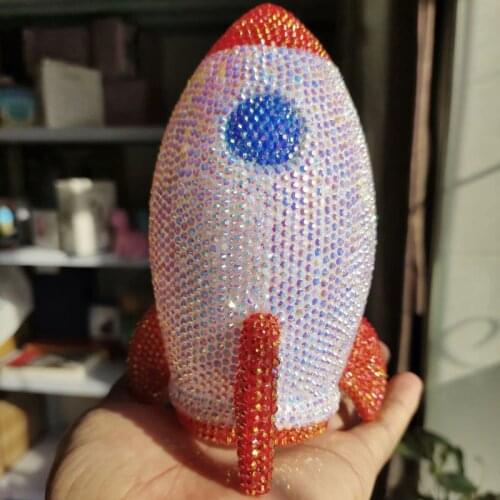 Diamond Little Rocket Cartoon LED Night Light Creative Vinyl Childrens Luminous Birthday Gift Toy Astronaut Home Decoration