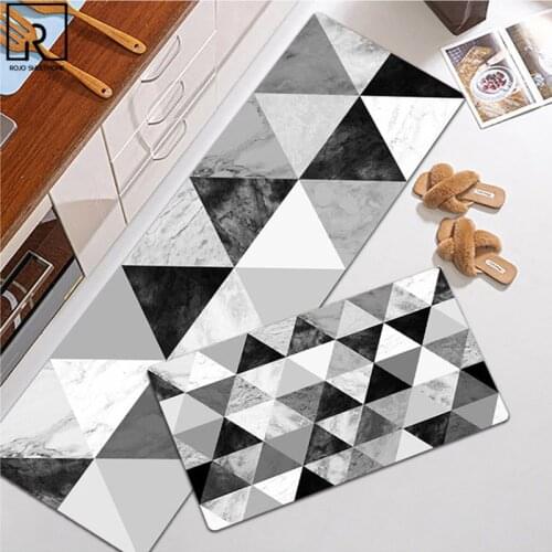 PVC Carpet Long Kitchen Floor Mat Oil Proof Pu Leather Anti-slip Rug Area Rug Living Bedroom Prayer Pad Modern Entrance Doormat