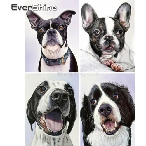 EverShine 5D DIY Diamond Painting Full Drill Square New Arrivals Animals Cross Stitch Diamond Art Dog Bead Embroidery Hobby Gift