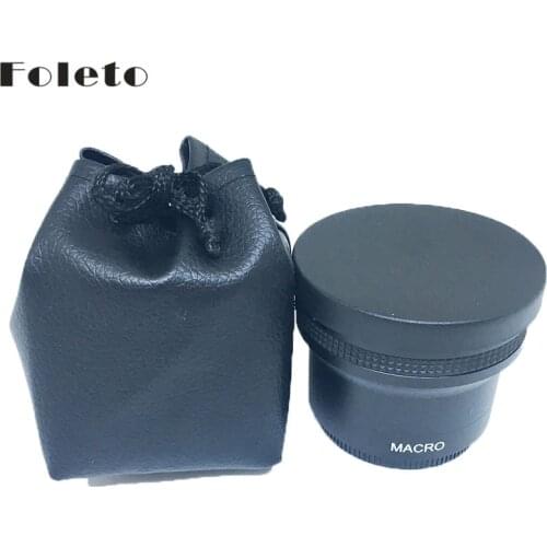 Foleto 52mm 0.21x wide angle macro fisheye lens 0.21fish eye lens filter case for canon nikon sony 52mm lens d3100 d3200 d3000