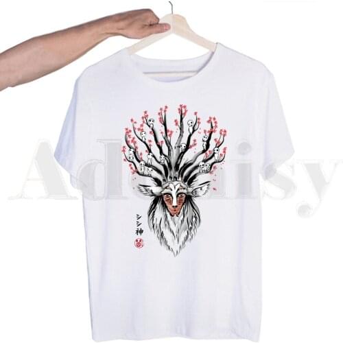 Princess Mononoke Wolfs Studio Ghibli Anime Hime Tshirts Men Fashion Summer T-shirts Tshirt Top Tees Streetwear Harajuku Funny