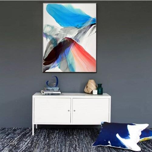 Geometric Abstract Canvas Painting Nordic Feathers of Hope Colorful HD Print and Poster Wall Art Pictures Living Room Home Decor