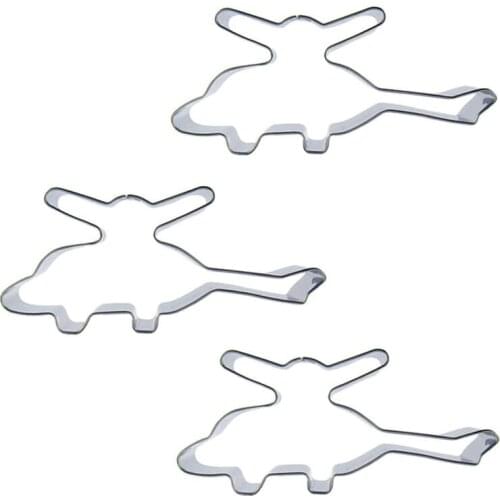 Armed helicopter shape 3 piece cookie cutting molds, baking tools, cake decorating soft candy tools