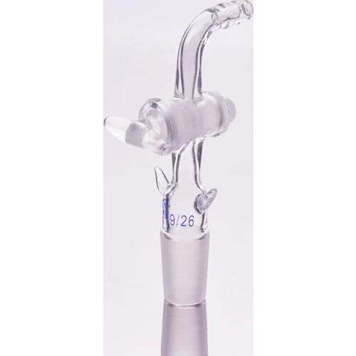 Curved suction connector,Glass valve 19/26,Joint with Glass stopcock and hook up,Curved connector with piston