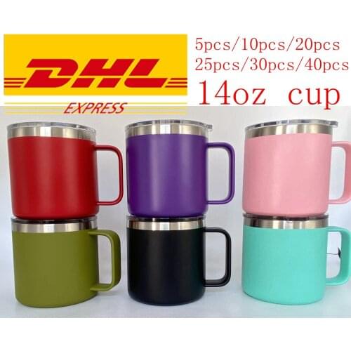 14oz coffee cup double layer stainless steel cup water cup kettle car cup 9 colors