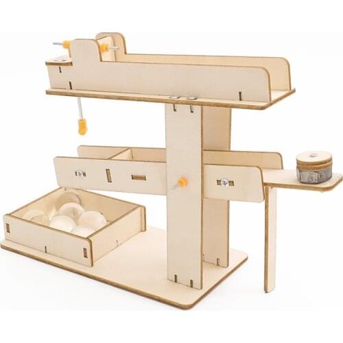 Marble Run Seesaw Stem Science Mechanical DIY Wooden Model Building Kits Assembly Toy Gift for Children Adult Dropship