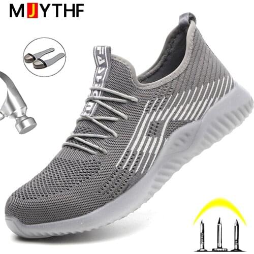Male Work Sneakers Indestructible Safety Shoes Puncture-Proof Work Shoes Steel Toe Cap Safety Boot Men Comfort Security Sneakers