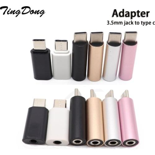TingDong Type C To 3.5mm Female Audio Jack Headphone Cable Adapter connector For Huawei P9 For Motorola
