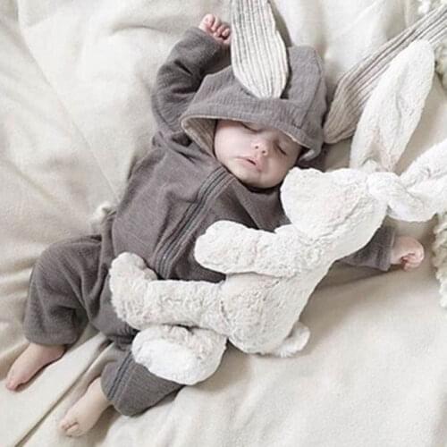 Spring Autumn Newborn Baby Clothes Bunny Baby Rompers Cotton Hoodie Newborn Girl Jumpsuit Fashion Infant Costume Boys Outfits