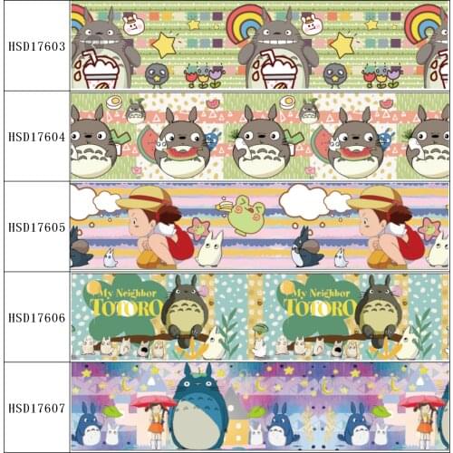 22MM 25MM 38MM 50MM 75mm Printed Pattern Japanese cartoon character on Grosgrain Ribbon for diy ribbon