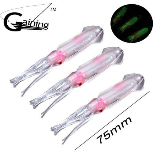 100PCS/LOT Fishing Squid Lures Soft Trulinoya Fishing Jigging Lure Spinnerbait Sea Fishing Squid Jigs Artificial Bait Soft Lure