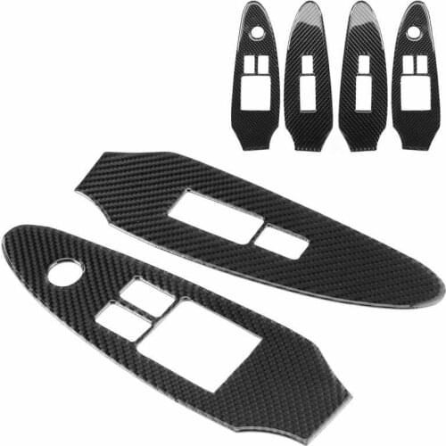 2pcs Carbon Fiber Window Lift Switch Button Panel Cover Frame Fit for Nissan 370Z Z34 2009-2020 Car style