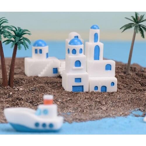 5 pcs Mediterranean Style Architectural House Micro Landscape Decoration DIY Meaty Building Creative Decoration Wholesale