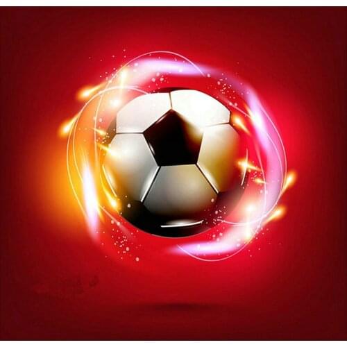 5d diamond painting football badge heart fire pattern full square / round rhinestone diamond embroidery 3d mosaic