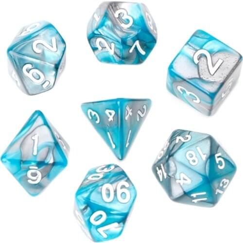 OOTDTY 7pcs/Set Acrylic Polyhedral Dice For TRPG Board Game D4-D20