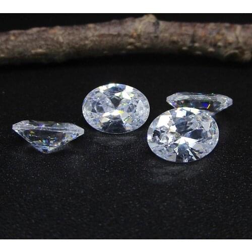 7x9mm 50pcs Pick Colors White Black Pink CZ Stone Oval Cut Cubic Zirconia Synthetic Gems For Jewelry