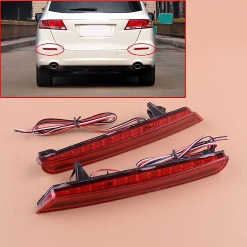 2Pcs Car Red LED Rear Bumper Light Reflector Tail Brake Lamp 12V Fit For Honda Odyssey 2009 2010 2011 2012 2013 2014 Asian Model
