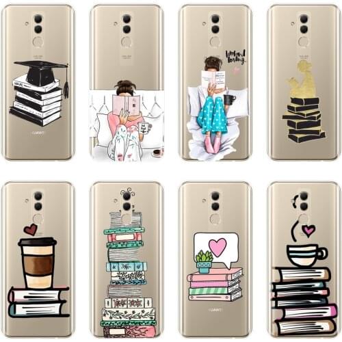 TPU Soft Phone Case Silicone For Huawei Mate 9 10 20 Pro Book Girl Heart Coffee Back Cover For Huawei Mate 7 8 9 10 20 Lite Case