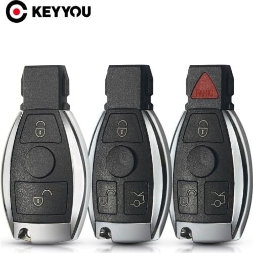 KEYYOU For Benz 2/3/4 Buttons Car Key Case Entry Smart Key Fob Shell Keyless For Mercedes Benz Year 2000+ Supports NEC and BGA