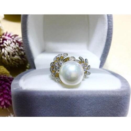 Flower 925 Sterling Silver Ring Finger Ring Base Settings Adjustable Ring Findings Jewelry Parts Fittings Accessories for Pearls