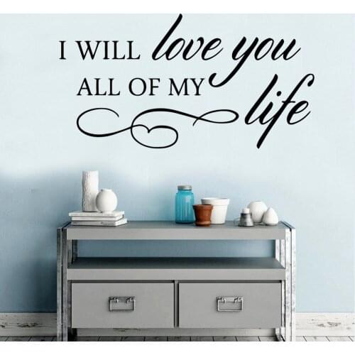 Drop Shipping English Sentence Love Cartoon Wall Decals Pvc Mural Art Diy Poster Bedroom Nursery Decoration Vinyl Wall Decals