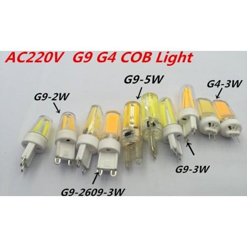 G4 G9 E14 COB Light 2W 3W 5W High Quality AC220V LED Bulb LED Chandelier Lamps Replace Halogen LED Light
