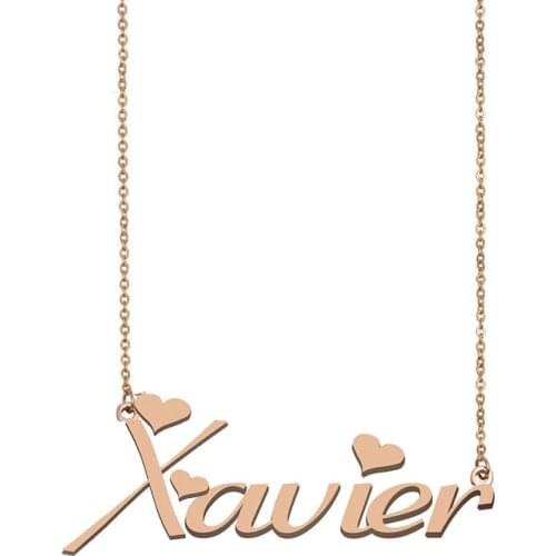 Xavier Custom Name Necklace Personalized Gold for Women Girls Best Friends Birthday Wedding Christmas Mother Cheap Gift