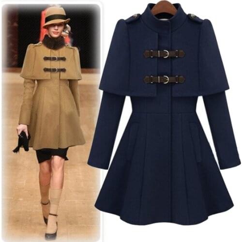 High Fashion Runway Style Stand Collar Woolen Jacket, Womens Elegant Detachable Fur Collar Jacket
