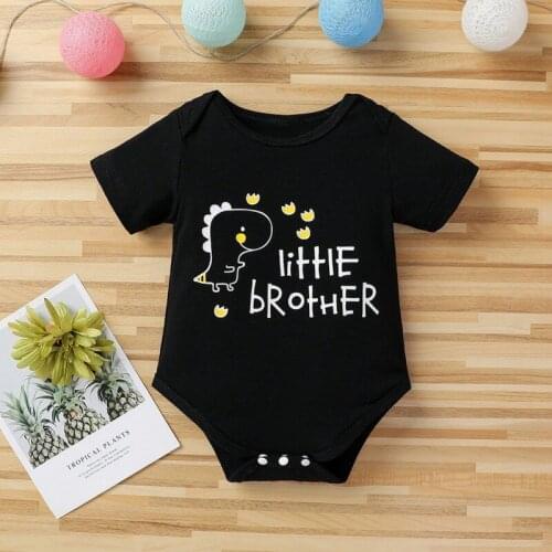 Summer Cute Baby Boy Cartoon Romper Short Sleeved Triangle Bodysuit Newborn Letter Print Casual Romper Jumpsuit Hot