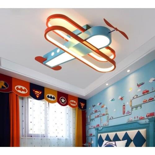Nordic Led Aircraft Chandelier Ceiling Lamp Dual-use Childrens Bedroom Boy Study Restaurant Theme Restaurant Cartoon Modern