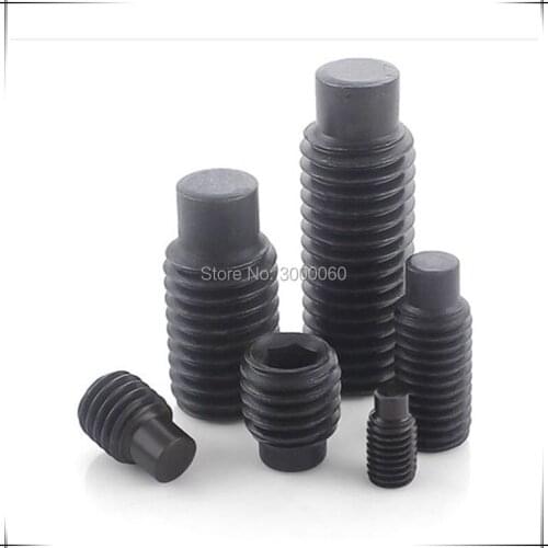 M10 DIN915 Grade12.9 Black Oxide Caron Steel Hexagon Socket Set Screws With Dog Point 50pcs/lot