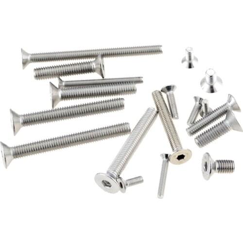 M2 M2.5 M3 M4 M5 M6 M8 M10 304 Stainless Steel Hexagon Hex Socket Countersunk Screw Flat Head Screw Allen Bolts DIN7991 M2*3