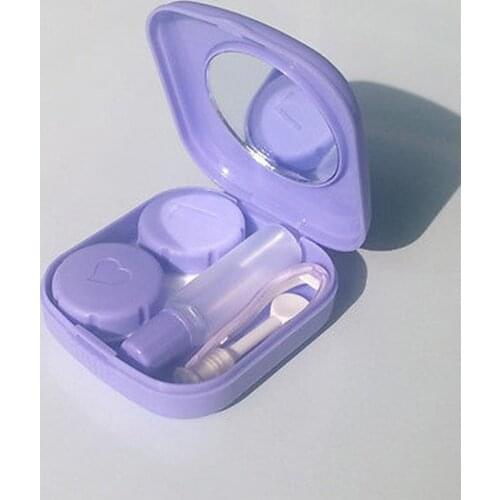 Lovely Pocket Mini Contact Lens Case Travel Kit Easy Carry Mirror Lenses Box Container