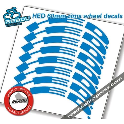 HED STICKER Road bicycle rims wheel set for 60mm height HED wheel rims decers for two wheels stickers (reserved brake side)