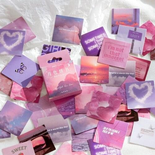 46 Pcs/box Natural Moonlight Stationery Stickers Aesthetic Landscape Cute Bullet Journaling Phone Case Decoration Sticker