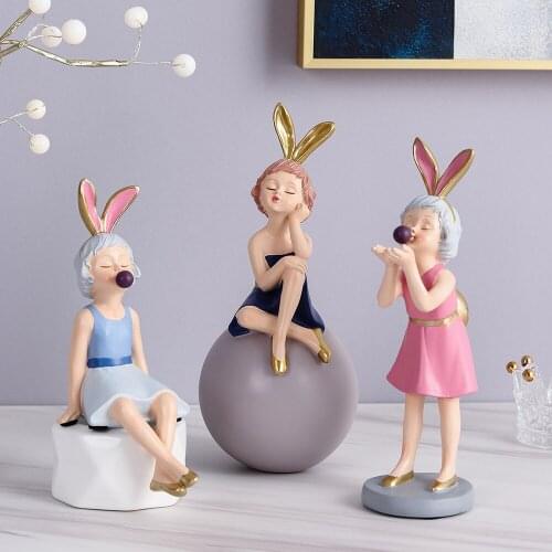 Nordic Style Bubble Girl Sculpture Figure Model Home Decoration Accessories Living Room And Fourth Holiday Present Wedding