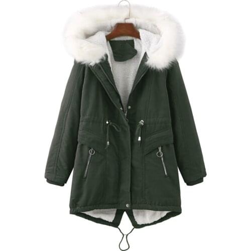2021 New Fashion Hooded fur collar Slim Women Winter Jacket Cotton Padded Mid-length Warm Thicken Ladies Coat